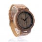 Wooden Quartz Men Watches Casual Leather Strap Analog Watch