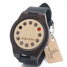 Unique Wood Watch 12 Wholes Real Leather Band Bamboo Quartz Watch for Men