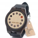Unique Wood Watch 12 Wholes Real Leather Band Bamboo Quartz Watch for Men