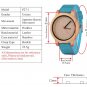 Simple Bamboo Wood Watch Turquoise Blue Band Quartz Watches Women