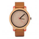Simple Bamboo Wood Watch Brown Band Quartz Watches For Men