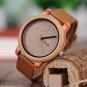 Simple Bamboo Wood Watch Brown Band Quartz Watches For Men