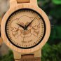 Simple Bamboo Watches 3D Print Icon Brown5 Men Quartz Wristwatch with Leather Strap