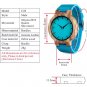 Casual Bamboo Wood Watch For Men And Women Turquoise Blue Quartz Analog Watch
