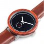 Wood Wristwatch Men Color Leather Quartz Watch with Date Display