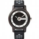 Silicone Watch Men Bamboo Wood Women Watches Quartz Black