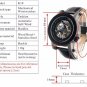 Bamboo Wooden Automatic Mechanical Watch Casual Mens Wristwatch With Leather Strap