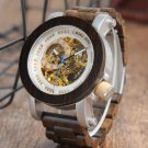 Mens Automatic Mechanical Watch K11 Classic Style Luxury Analog Wristwatch Wooden With Steel