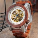 Mens Automatic Mechanical Watch K12 Classic Style Luxury Analog Wristwatch Wooden With Steel