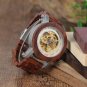 Mens Automatic Mechanical Watch K12 Classic Style Luxury Analog Wristwatch Wooden With Steel