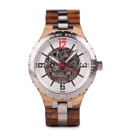 Luxury Mechanical White Watch Men Water Resistant Stainless Steel Automatic Watch