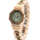 Women Wooden Watch Luxury Green Quartz Movement Lightweight Ladies Wristwatch