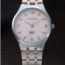 Rose Gold Timescale Lovers Watch Men Analog Stainless Steel White Quartz Wristwatch Male