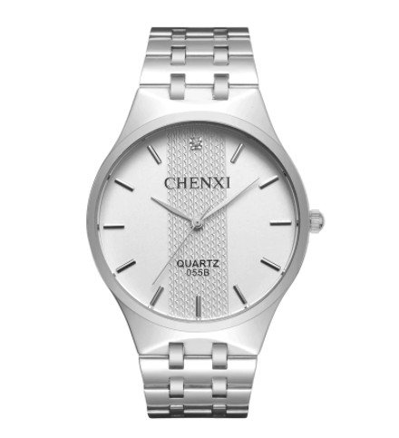 Lovers Watches Men Luxury Brand White Steel Watch Quartz Men's Wristwatch