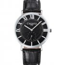 Watches Male Fashion Casual Quartz Watch Classic Genuine Leather Black Strap