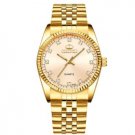 Golden Watch Fashion Stainless Steel Lovers Watch Quartz Wrist Watches For Men