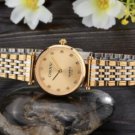 Ultrathin Rhinestone Watch For Woman Gold Stainless Steel Female Quartz Wrist Watch