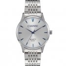 Watches Men Luxury Brand White Quartz Watches Steel Strap Male Clock Waterproof Wristwatches