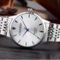 Watches Men Luxury Brand White Quartz Watches Steel Strap Male Clock Waterproof Wristwatches