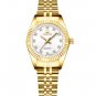 White Watch Women Golden Clock Female Rhinestone Quartz Waterproof Watches Feminine