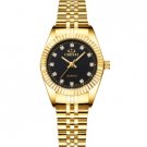 Black Watch Women Golden Clock Female Rhinestone Quartz Waterproof Watches Feminine