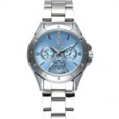 Watches Ladies Quartz Watch Light Blue Elegant Stainless Steel Wristwatches Girl Clock