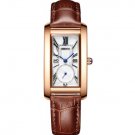Women Watch Brown White Casual Leather Waterproof WristWatch Ladies Quartz Dress Watches