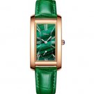 Women Elegant Quartz Watch 088 Malachite Green Casual Leather Ladies Wristwatch