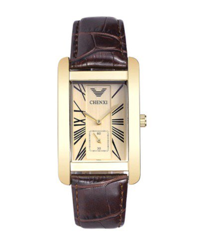 Men Watch Brown Leather Quartz Watches Casual Style Men's Clock