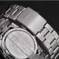 Men Watch White Silver Stainless Steel Strap Quartz Wristwatches Top Brand