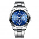 Men Watch Silver Blue Stainless Steel Strap Quartz Wristwatches Top Brand Men Watch Silver Blue Stainless Steel Strap Quartz Wristwatches Top Brand