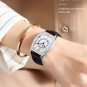 Women Watches Black Silver Clock Casual Waterproof Leather Quartz Wrist