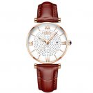 Women Fashion Watches Waterproof Brown Quartz Wrist Watch Calendar Clock