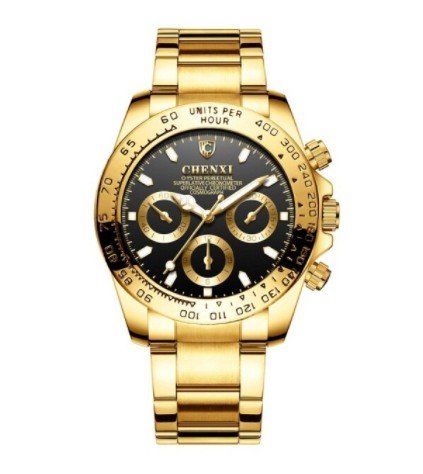 Men Golden Black Luxury Watches Fashion Simple Analog Quartz Stainless Steel