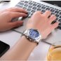 Men Silver Blue Luxury Watches Fashion Simple Analog Quartz Stainless Steel