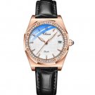 Women Watches Luxury Leather Ladies Black RoseGold Quartz Waterproof