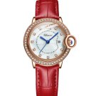 Women Watches Red RoseGold Leather Luxury Brand Clock Waterproof Quartz Ladies