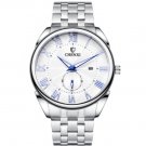 Mens Watches Luxury Full Steel White Quartz Waterproof Watch Men Date Calendar