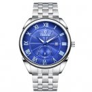 Mens Watches Luxury Full Steel Blue Quartz Waterproof Watch Men Date Calendar