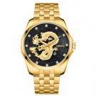 Golden Black Quartz Watch Men Luxury Analog Clock Male Stainless Steel Watches