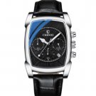 Watch Men Quartz Sport Silver Chronograph Clock Male Date Calendar Leather