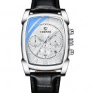 Watch Men Quartz Sport White Chronograph Clock Male Date Calendar Leather