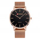 Men Stainless Steel Golden Black Mesh Strap Wristwatches Men's Quartz Watch Fashion Male
