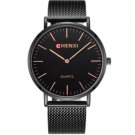 Men Stainless Steel Black Mesh Strap Wristwatches Men's Quartz Watch Fashion Male