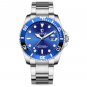 Men Business Sport Watches Men's Quartz Clock Blue Full Steel Waterproof Wrist Watch