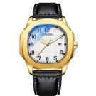 Men's Waterproof Watch Brand Luxury Golden White Leather Sports Men Quartz Watch