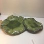Global Views Green Lilly Pad Platter Plate Dish Home Decor Art - 11" and 8.5"