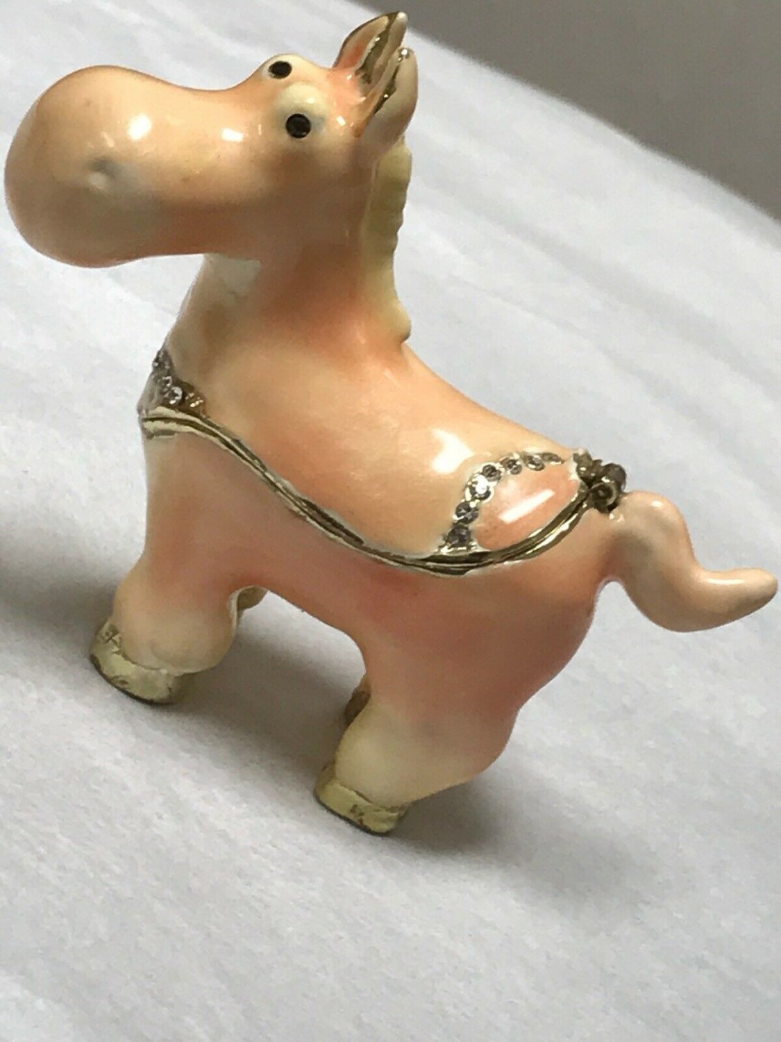 Hidden Treasures Pewter Enamel Farm Horse Trinket holder
