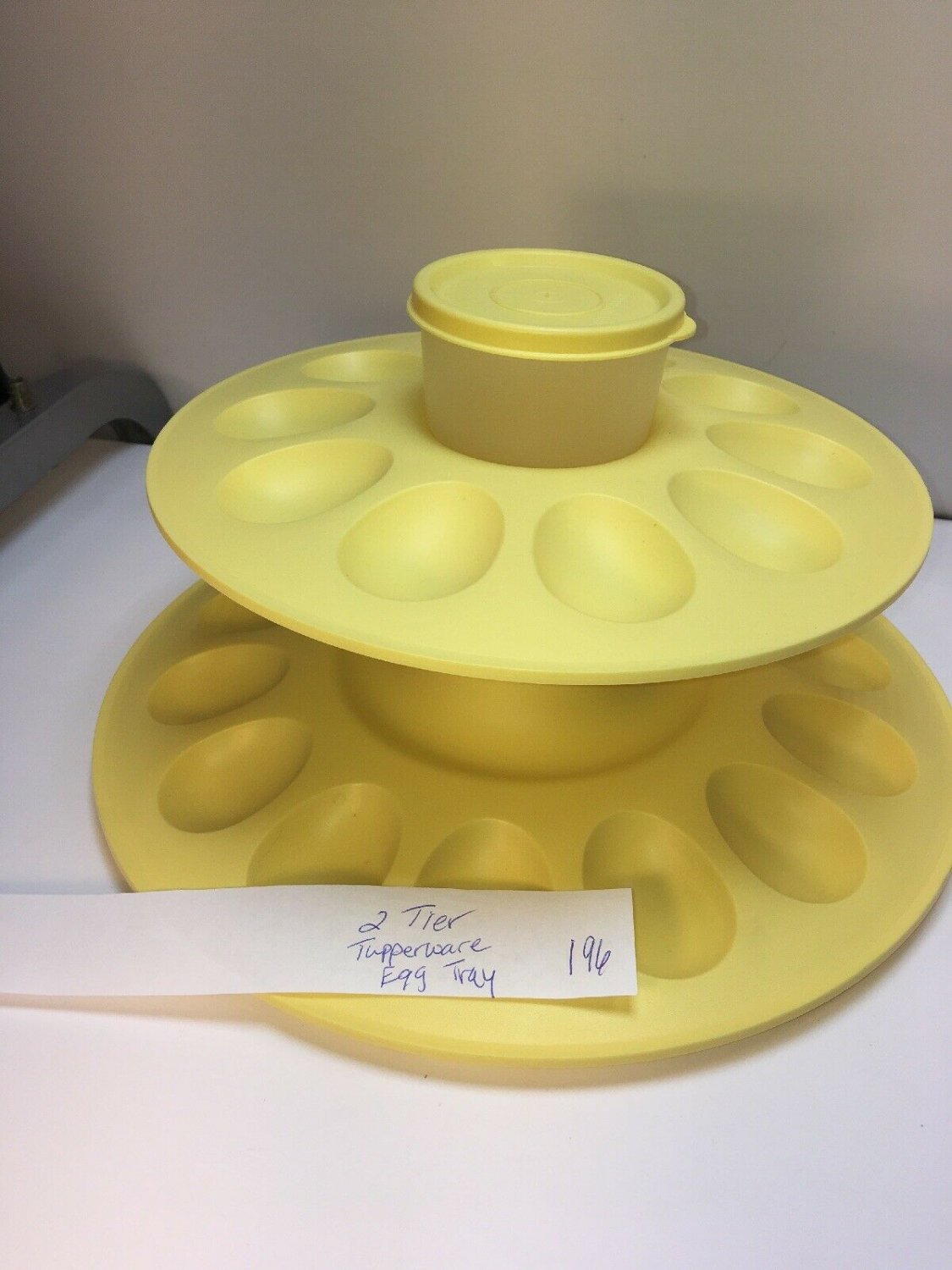 Tupperware  two tier deviled egg tray with center filling container