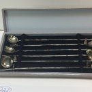 Vintage Japanese Sterling Silver Iced Tea Mint Julep Straw Spoons Charms